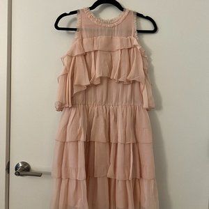 Alice + Olivia Nichola Cold Shoulder Ruffle Party Dress